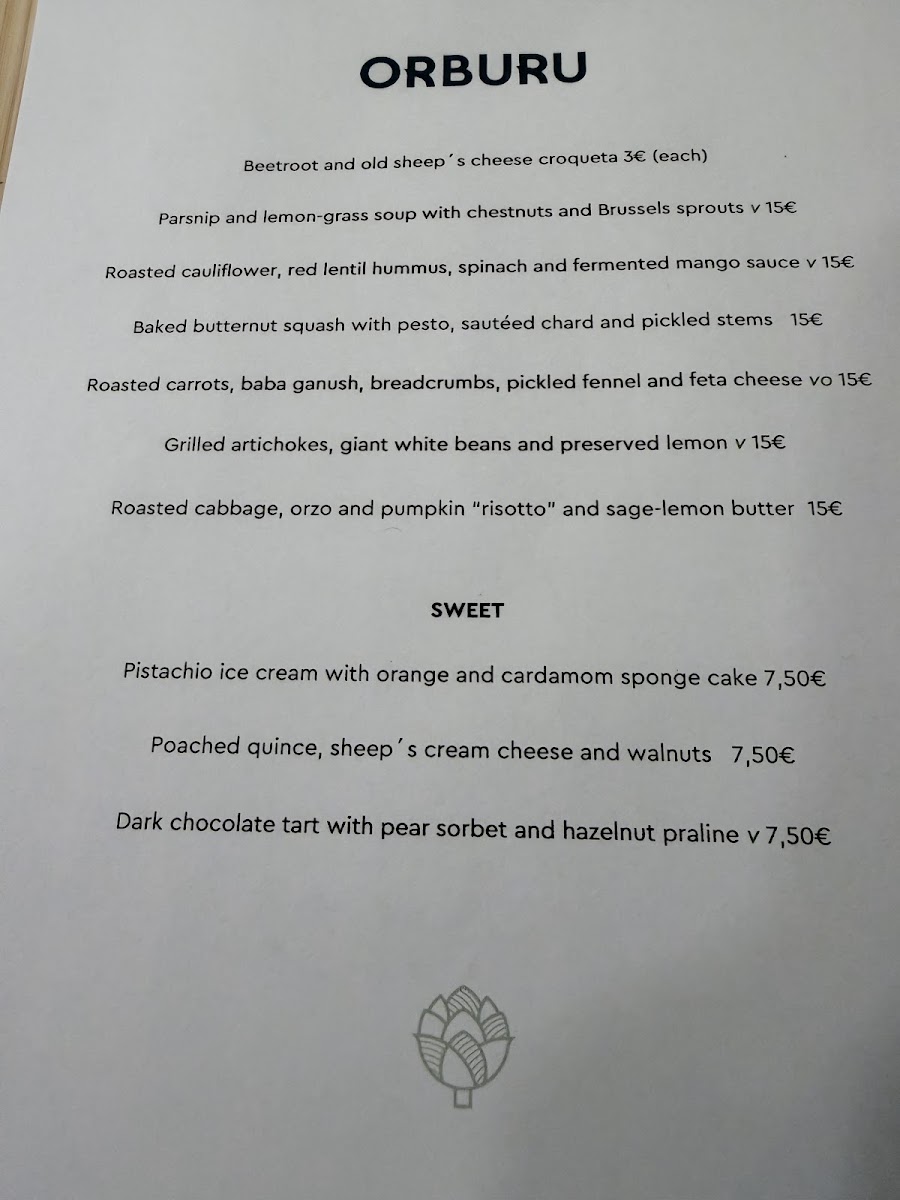 Menu - Orburu photo 1